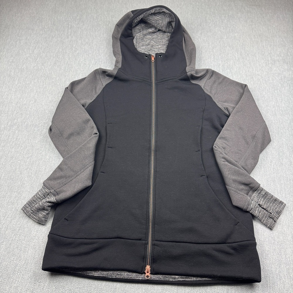 Lululemon Jacket Women 10 Black Stretch It Out Polartec Full Zip Hoodie Athletic